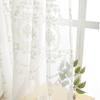 Iuokuby Sheer Curtains European Style White Embroidered Curtains Basic Rod Pocket Top Style Beautiful Voile Panel for Living Kids Baby Room Bedroom(1 Panel W 52 x L 90 inch White) view 4