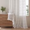 Sheer Curtains Modern Ins Style Fine Weaving Geometric Three-Dimensional Pattern Basic Rod Pocket Top Style Beautiful Voile Panel For Living Kids Baby Room Bedroom(1 Panel, W 52 x L 72 inch, White) view 1