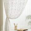 Sheer Curtains Modern Ins Style Fine Weaving Geometric Three-Dimensional Pattern Basic Rod Pocket Top Style Beautiful Voile Panel For Living Kids Baby Room Bedroom(1 Panel, W 52 x L 72 inch, White) view 2