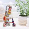 Denash Elephant Wind Up Toy, Retro Clockwork Wind Up Toy, Handmade Funny Iron Elephant On Tricycle Tin Toy with Moving Umbrella for Collection and Display view 4