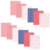 Hudson Baby Unisex Baby Flannel Burp Cloth 12pk, Cherry Sweet, One Size view 1