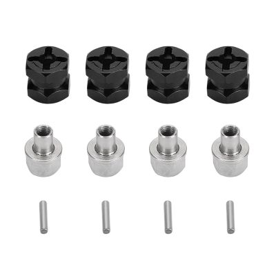 12mm Hex Hub Extenssion, RC Wheel Hex Spacers Hex Drive Adapter, Aluminium Alloy Rustproof Easy Install Sturdy Hex Extended Wheel Hubs for 1/10 RC Car (Black)