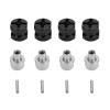 12mm Hex Hub Extenssion, RC Wheel Hex Spacers Hex Drive Adapter, Aluminium Alloy Rustproof Easy Install Sturdy Hex Extended Wheel Hubs for 1/10 RC Car (Black) view 1