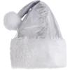 Amscan Silver Deluxe Santa Hat (15" x 11") 1 Piece - Festive Christmas Fancy Dress Accessory view 1