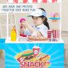 Lil Jumbl Wooden Snack Shop Playset | Kids Play Pretend Hot Dog Stand Push Cart w/ 125+ Burger, Fries, Pizza & Ice Cream Toy Accessories, Food Displays, Awning, Freezer, Storage Drawers & Menus view 3
