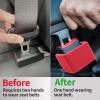 2 Pack Silicone Seat Belt Buckle Holder, Seat Belt Buckle Booster for Kids, Durable Silicone Material, Easy Access to The Buckles of Rear Seats, Car Accessories, Suitable for Most Car Models (Red) view 4