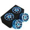 Chanjorlin 1/10 RC On Road Drift Wheels Rims Hex 12mm Metal Rally Racing Hubs for 1:10 Scale Touring Street Car Tires Tyres Tamiya TT01 TT02 HSP 2S 3S Brushless HPI KYOSHO XV02 XV01 4PCS (Blue) view 1