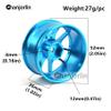 Chanjorlin 1/10 RC On Road Drift Wheels Rims Hex 12mm Metal Rally Racing Hubs for 1:10 Scale Touring Street Car Tires Tyres Tamiya TT01 TT02 HSP 2S 3S Brushless HPI KYOSHO XV02 XV01 4PCS (Blue) view 2