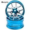 Chanjorlin 1/10 RC On Road Drift Wheels Rims Hex 12mm Metal Rally Racing Hubs for 1:10 Scale Touring Street Car Tires Tyres Tamiya TT01 TT02 HSP 2S 3S Brushless HPI KYOSHO XV02 XV01 4PCS (Blue) view 4