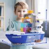 CUTE STONE Cargo Ship Toy & Gantry Crane, Toy Boat and Crane Playset with Sounds & Lights, Transport Containers, Push and Go Vehicle Cars, Kids Play Boats for Boys Girls view 2
