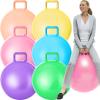 Lewtemi 6 Pcs Hopper Ball Carnival Outdoor Games 29 Inch Jumping Hopping Inflatable Ball Bouncing Ball with Handle and Air Pump for Adults Sport Exercise (Light Colors) view 1