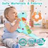 Baby Dino Plush Soft Stuffed Animal Toy for 0-3-6-12+ Months,Infant Musical Toy with Rattle,Squeaker,Sensory Crinkle,Teether & Textures,Tummy Time Toys Christmas Baby Gift for Newborn Girl Boy (Blue) view 4