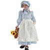FCCAM Prairie Colonial Dress Girls Long Sleeve Pioneer Dress Costume Floral Pioneer Girl Laura Ingalls Wilder Blue L view 4