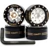 HOBBYSOUL Adjustable Offset 1.0 Beadlock Wheels Brass Rims Weight 44g/Rim for RC Micro Crawler 1/18 TRX4M 1/24 Axial SCX24 90081, (4-Pack, HS701452) view 1