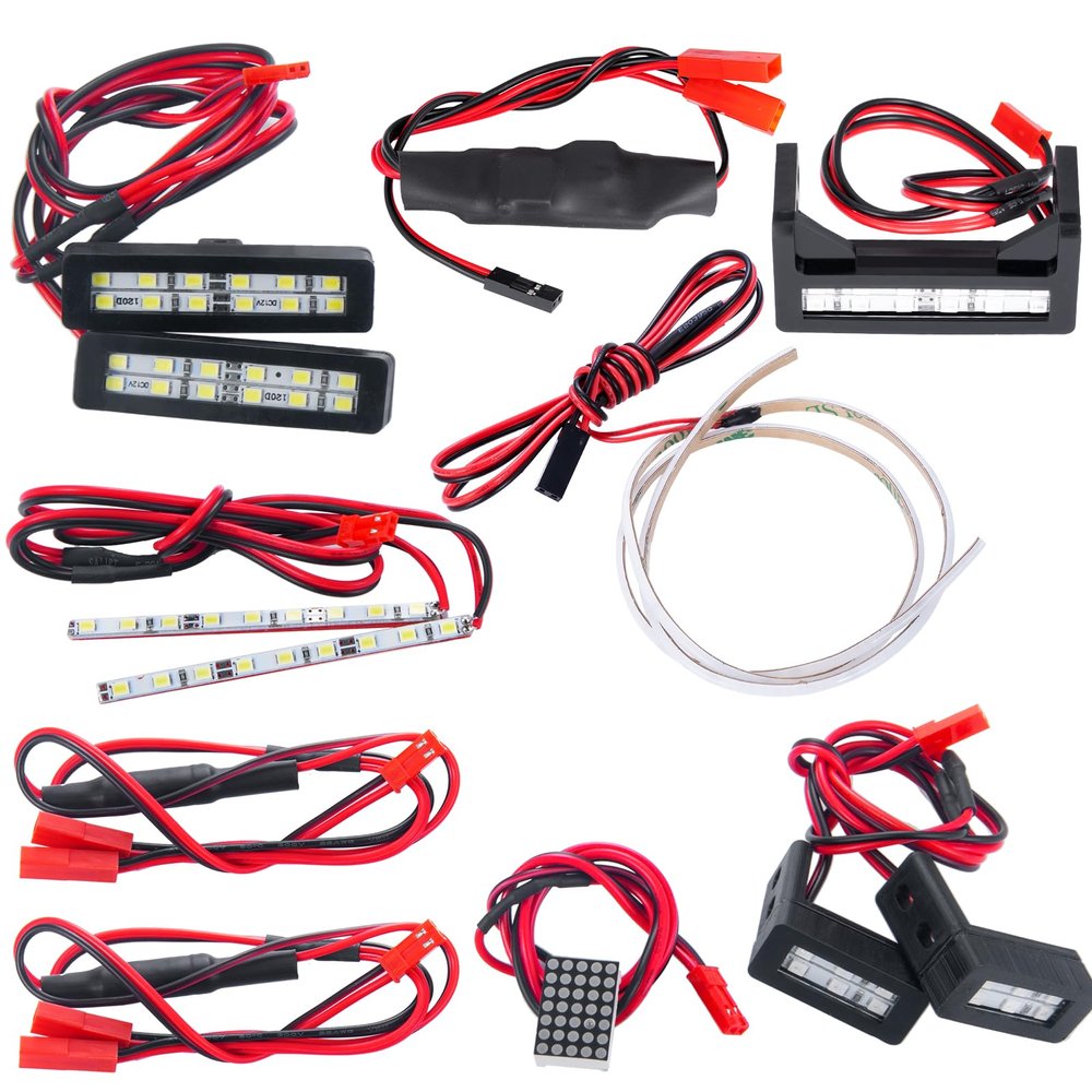 1/7th RC Car Led Lights Kit Headlight Taillights Tail Wing Light Bar for ARRMA Limitless F1 RC Car Upgrades Parts