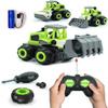 3-in-1 Take Apart Toy for Boys, Rechargeable RC Trucks - 20pc Build & Play STEM Set, Put Together Toys for Kids 3 4 5 6 Years Old - Garbage, Dump, & Water Cannon Truck, for Grandson view 1