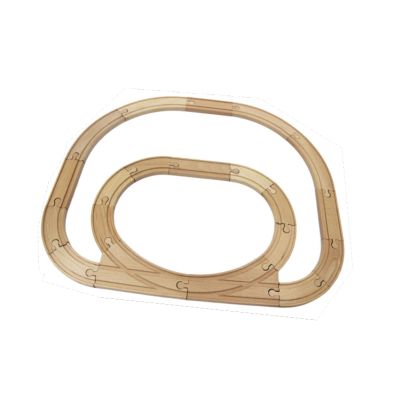 SM SunniMix Wooden Train Track,Railway Accessories,Railway Train Playset Train Railway Construction Set Tracks Toy for Kids Boys Toddlers, Inner and Outer Ring