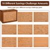10000 Kakeibo Wooden Money Saving Challenge Box Cash Vault Piggy Bank for Adults Kids Savings Goals Smash Box Saver (10 Amounts) view 2