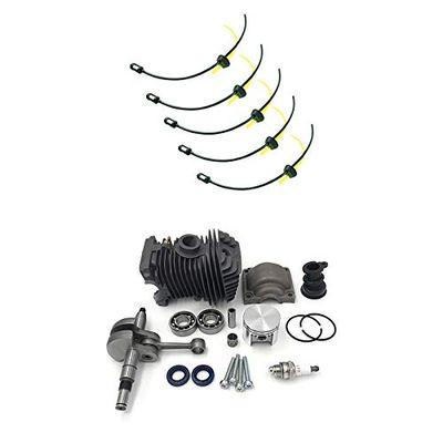 5 Pcs Replacement Fuel Hose Pipe Tank Fillterr 1 Set 42.5MM Piston Engine Motor Kit - (Color: YELLOW)
