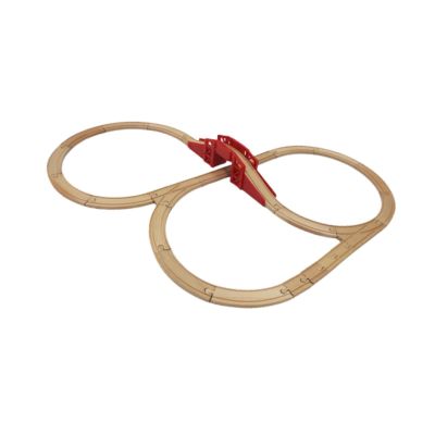 Colaxi Wooden Train Track Railway Construction Set Track Expansion Building Kit Party Favors Railway Accessories for Preschool, 10 in 1