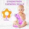 Baby Dino Musical Stuffed Animal Toys for 0-3-6-9-12 MonthsInfant Dinosaur Tummy Time Toys with Crinkle Sound PaperTeetherTextures & Rattles for Newborn Boys Girls Birthday GiftsPurple view 4