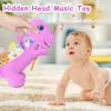 Baby Dino Plush Soft Stuffed Animal Toy for 0-3-6-12+ Months,Infant Musical Toy with Rattle,Squeaker,Sensory Crinkle,Teether & Textures,Toys for Christmas Baby Gift for Newborn Girl Boy (Purple) view 4
