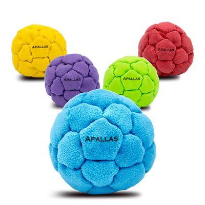 Footbag | No-Bust Stitching for Hard Kicking | 32 Panel Symmetry for Balance Tricks and Stalling | Professionally Hand-Stitched with Suede Material (Blue)