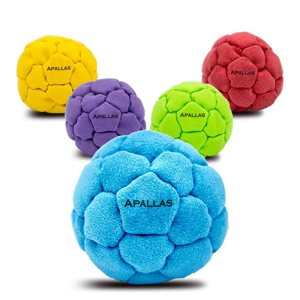 Footbag | No-Bust Stitching for Hard Kicking | 32 Panel Symmetry for Balance Tricks and Stalling | Professionally Hand-Stitched with Suede Material (Blue)