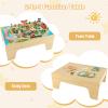 INFANS Train Table, 84 Pieces Wooden Kids Activity Toy Table Playset with Reversible Detachable Tabletop, Tracks, Train, Railway, City, Gift for Toddler Boys Girls Ages 3+ (38 x 24.5 x 15.5) view 3