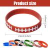 120 PCS Football Silicone Wristbands Football Motivational Rubber Bracelets Football Party Favors Sports Decorations Gifts Prize Silicone Wristbands for Boys Kids Adults Party Supplies(8 Styles) view 2
