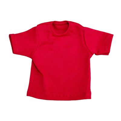 rockible 1/6 Scale Figure Doll Clothes Outfits T-Shirt Mini Short Sleeve Handmade for 12 inch Male Female Collectable Action Figures, Red