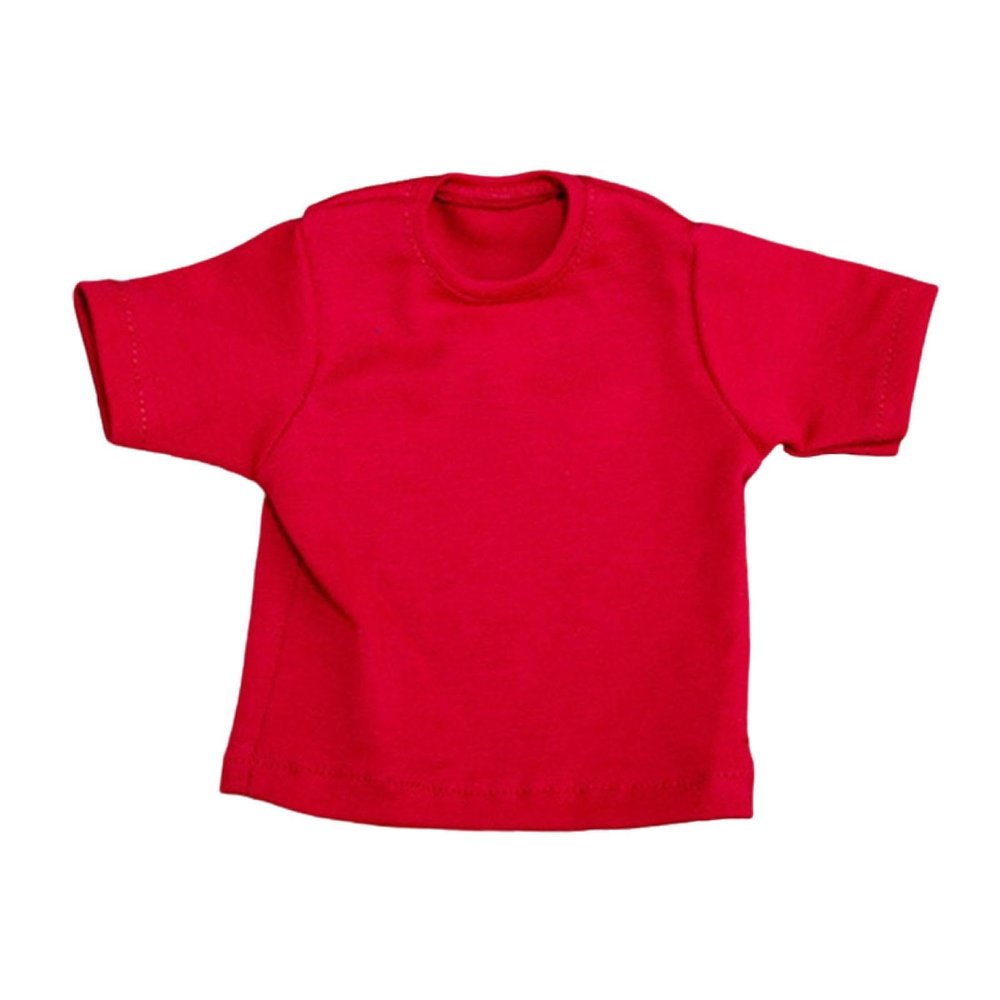 rockible 1/6 Scale Figure Doll Clothes Outfits T-Shirt Mini Short Sleeve Handmade for 12 inch Male Female Collectable Action Figures, Red