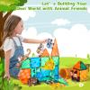 Asago Magnetic Tiles Zoo Animals Set - STEM Building Blocks for Kids Ages 3-8 - Animal Magnet Tiles with Storage Bag - Educational Safari Toy Gift for Boys & Girls - Compatible with All Major Brands view 2