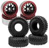2.2" Rubber Tires,RC 2.2inch Mud Crawler Tires OD 130mm w/Foam & Aluminum 2.2" RC Beadlock Wheels Rims 35mm view 1