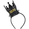 Amscan 2025 NYE Black & Gold Crown Headband (9") 1 Piece - Perfect New Year's Eve Party Accessory view 1