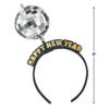 Amscan Spinning Disco Ball Happy New Year Headband (9") 1 Piece - Black, Silver & Gold, Ultimate NYE Party Accessory view 2
