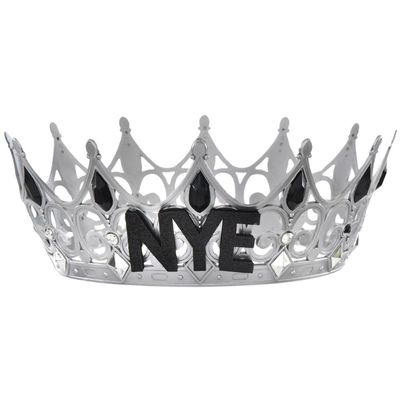 Amscan Elegant Silver New Year's Eve Jeweled Crown (3.75" x 6") 1 Piece - Perfect for Celebrations and Parties
