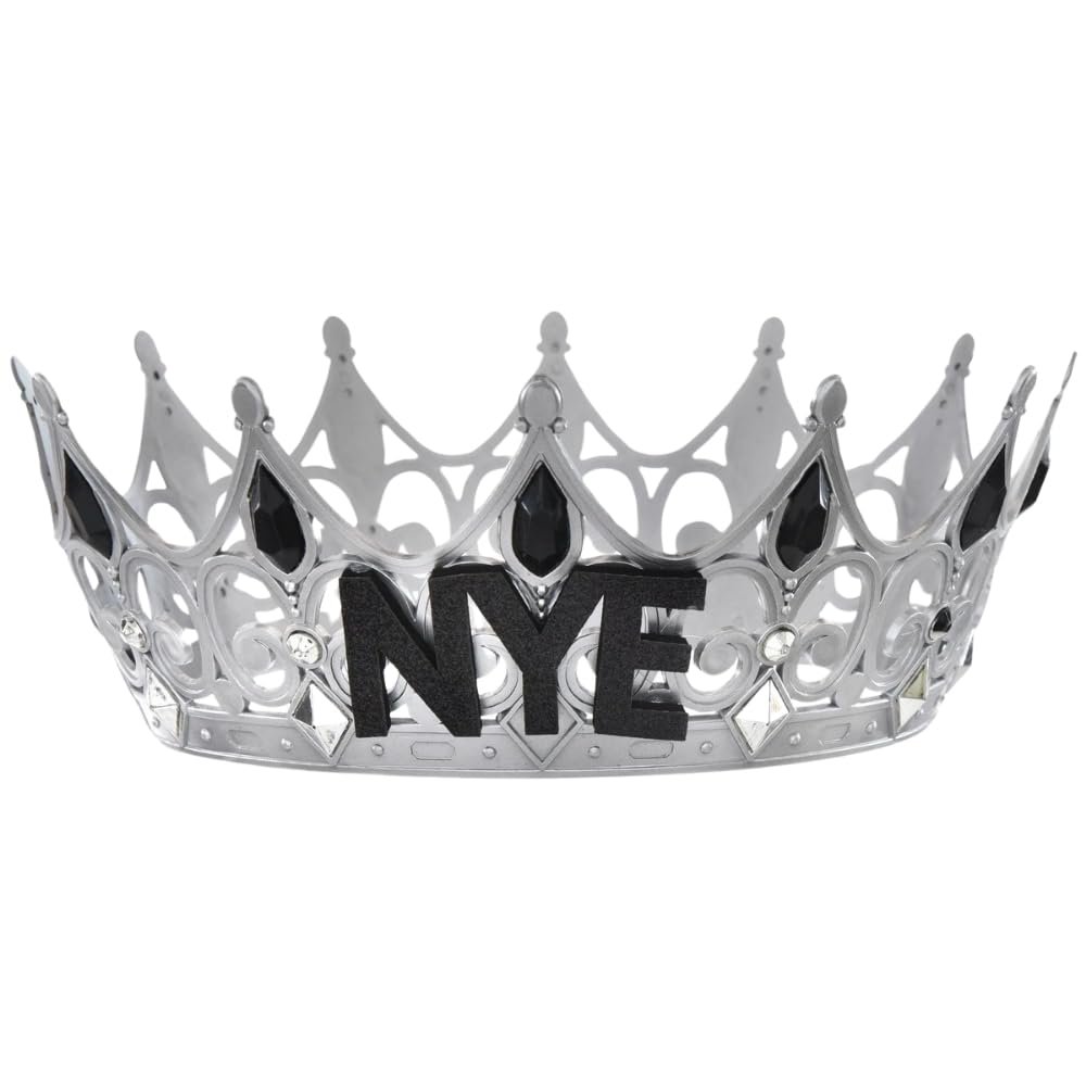 Amscan Elegant Silver New Year's Eve Jeweled Crown (3.75" x 6") 1 Piece - Perfect for Celebrations and Parties