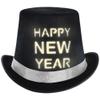 Amscan Happy New Year Light-Up Black Top Hat (11" x 10" x 5.5") 1 Piece - Perfect Party Accessory view 1