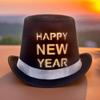 Amscan Happy New Year Light-Up Black Top Hat (11" x 10" x 5.5") 1 Piece - Perfect Party Accessory view 3