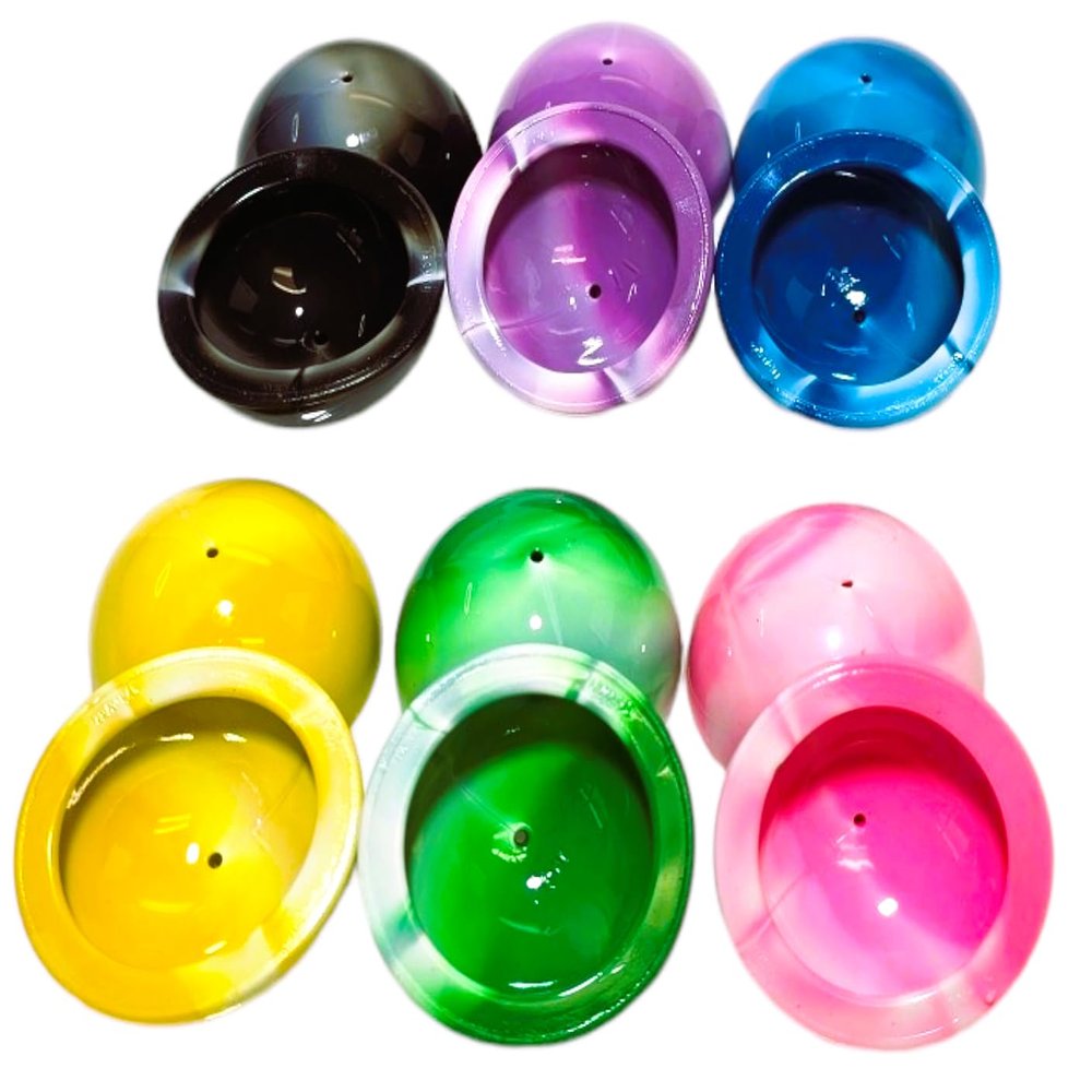 Zugar Land Colorful Rubber Marble Poppers - Pack (1.75") Pop-Up Half Balls with Marble Tie Dye Color Designs. Retro 90s Kid Toys Party Favor (12)