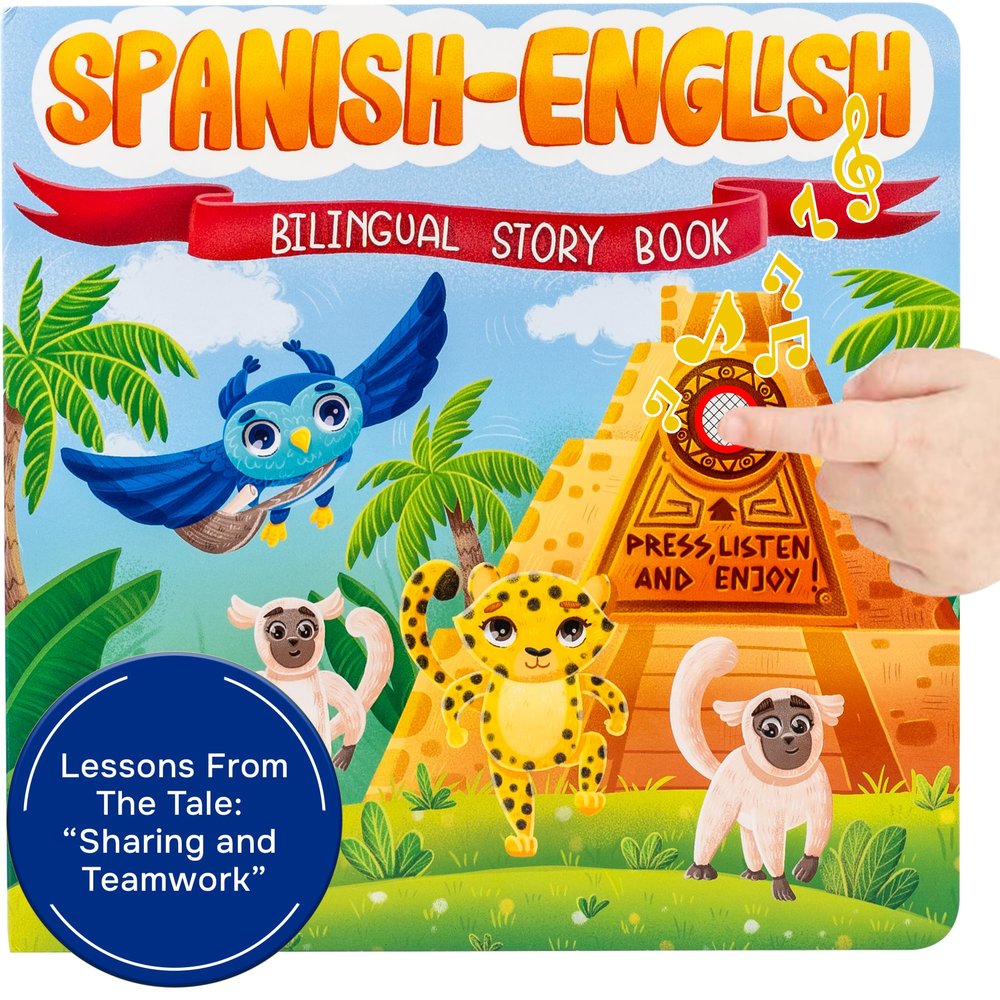 Bilingual Spanish Books for Toddlers 1-3, Story Book in Spanish & English | Interactive Baby Sound Book | Educational Learning Toys | Libros para nios en espaol - Mexican Adventure