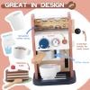 GAGAKU Wooden Coffee Maker Toy 14 pcs Play Kitchen Accessories Toy Coffee Maker for Kids Pretend Playset Toddler Coffee Maker Gifts for Boys and Girls view 2