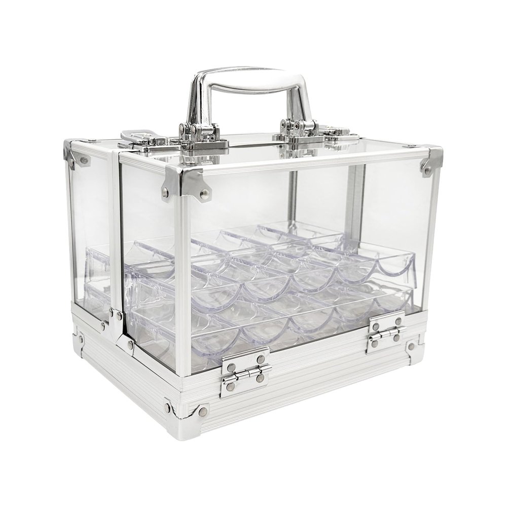 SEETOOOGAMES Acrylic Poker Chip Case - 600pcs Casino Chips Carrier with 6 Trays