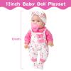 XFEYUE 12" Baby Doll with Pink Bowknot Clothing Set,12 Inch Realistic Baby Dolls with Clothes and Accessories,Pacifier Bottle Toy Pretend Play Collection for 3+ Child Girls Gifts view 3