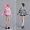 1/12 Scale Female Clothes,JK Uniform Zipper Pink Hoodie Pleated Skirt Clothes Outfit Costume for 6" Female Soldier Action Figure Body Dolls Collection view 4