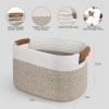 AivaToba 3-Pack Rope Baskets, Living Room Organizing Baskets, Woven Baskets with Handles, Cotton Baskets for Organization view 2