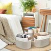AivaToba 3-Pack Rope Baskets, Living Room Organizing Baskets, Woven Baskets with Handles, Cotton Baskets for Organization view 4