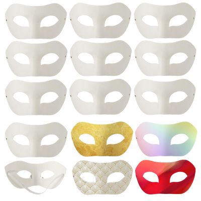 Acrux7 30 Pack Blank Craft Masks, Half Face White Paper Mask, Paintable Masquerade Masks for Halloween Mardi Gras Carnival Cosplay Dance Party