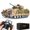 Ssccgym US M2A2 Bradley Large Remote Control Tank RC Battle Light Tank 1/16 War Military Vehicle Simulation Smoke No-Shooting Sound Effect Collection Model 44CM (Metal Upgraded Version) view 1